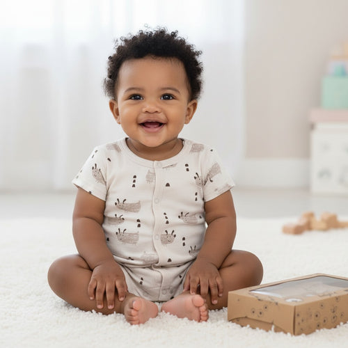 Babybol Biscuit Puppy Print Cotton Baby Romper