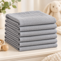 6 Pack 100% Cotton Muslin Squares – Grey