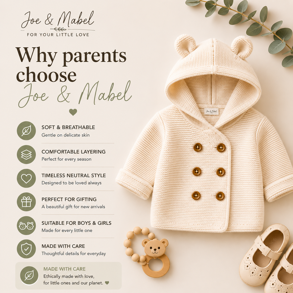 Cute Bear Ear Baby Cardigan - Double Knit