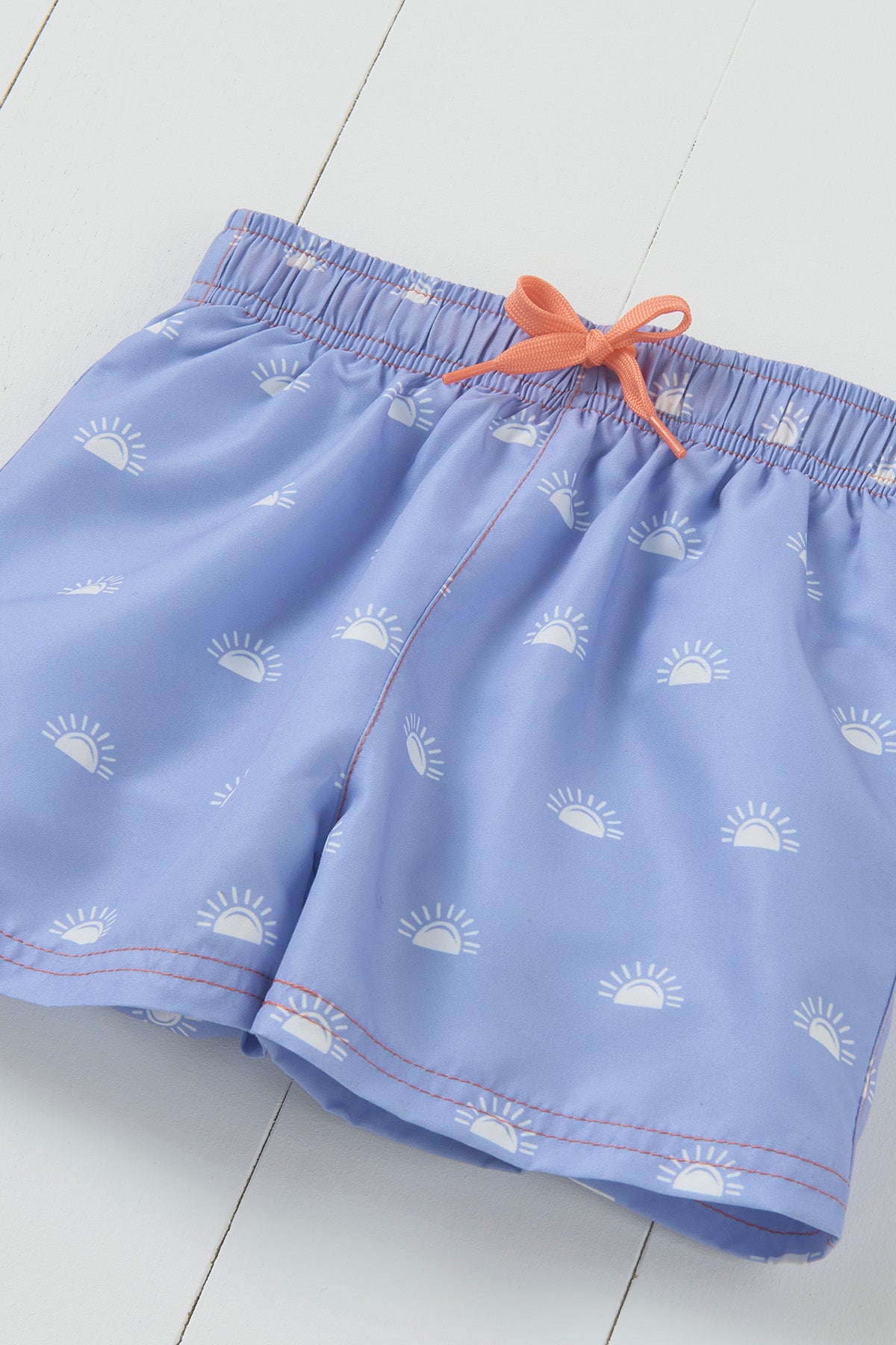 Grass and Air lavender sun print kids swim shorts