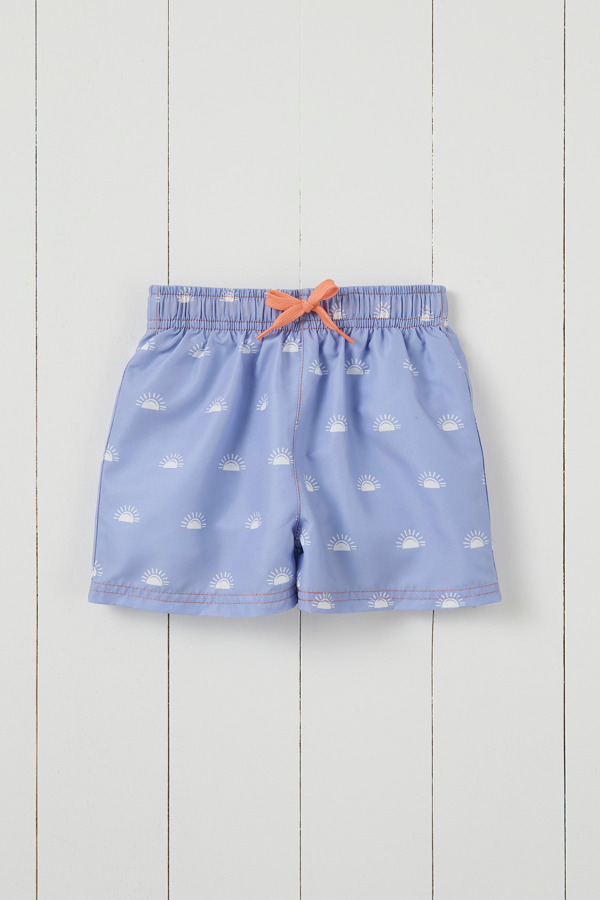 Grass and Air lavender sun print kids swim shorts
