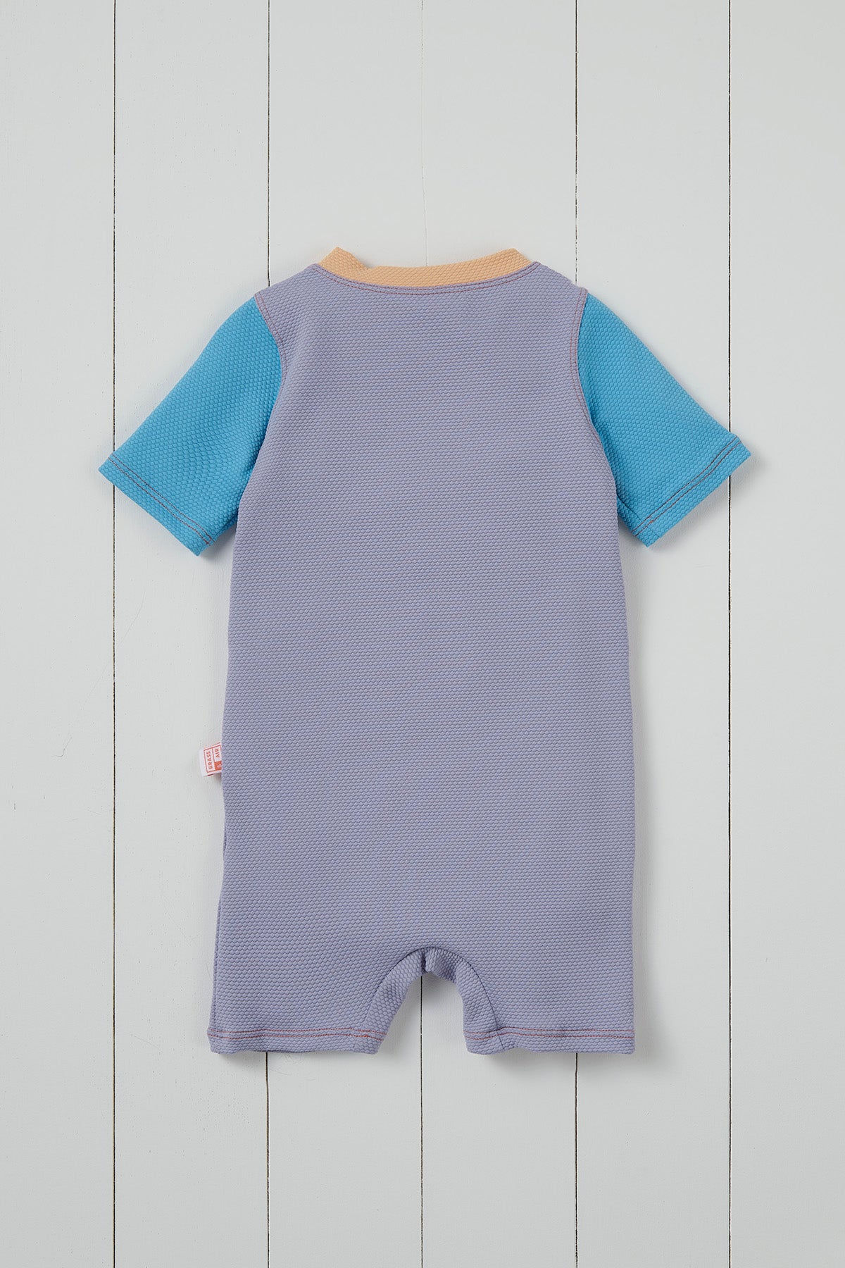 Grass and Air lavender ribbed kids shortie swimsuit