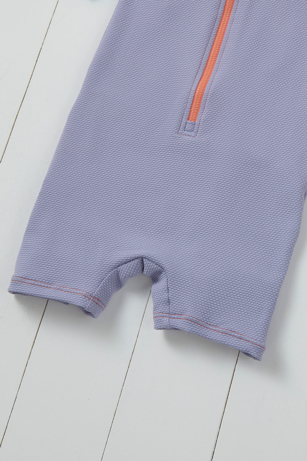 Grass and Air lavender ribbed kids shortie swimsuit