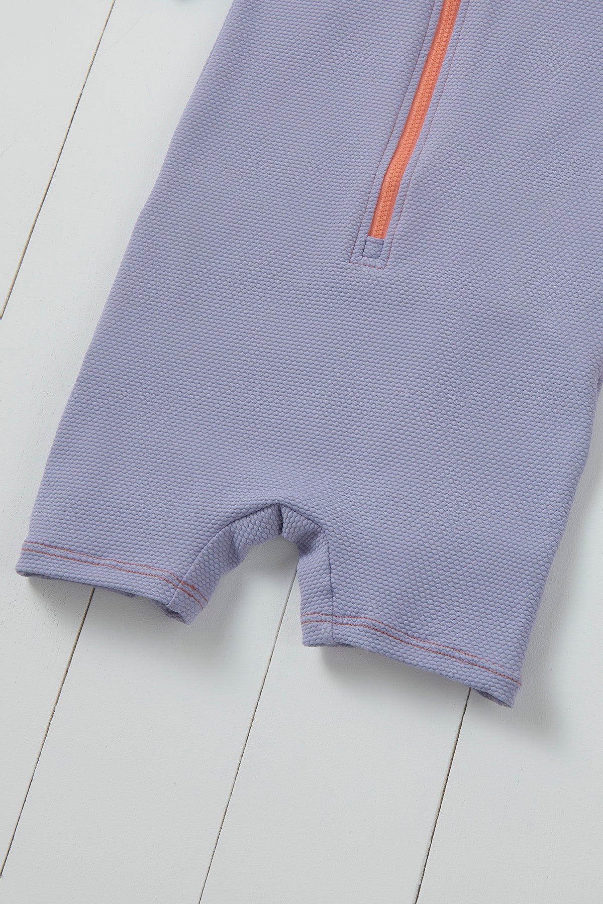 Grass and Air lavender ribbed kids shortie swimsuit
