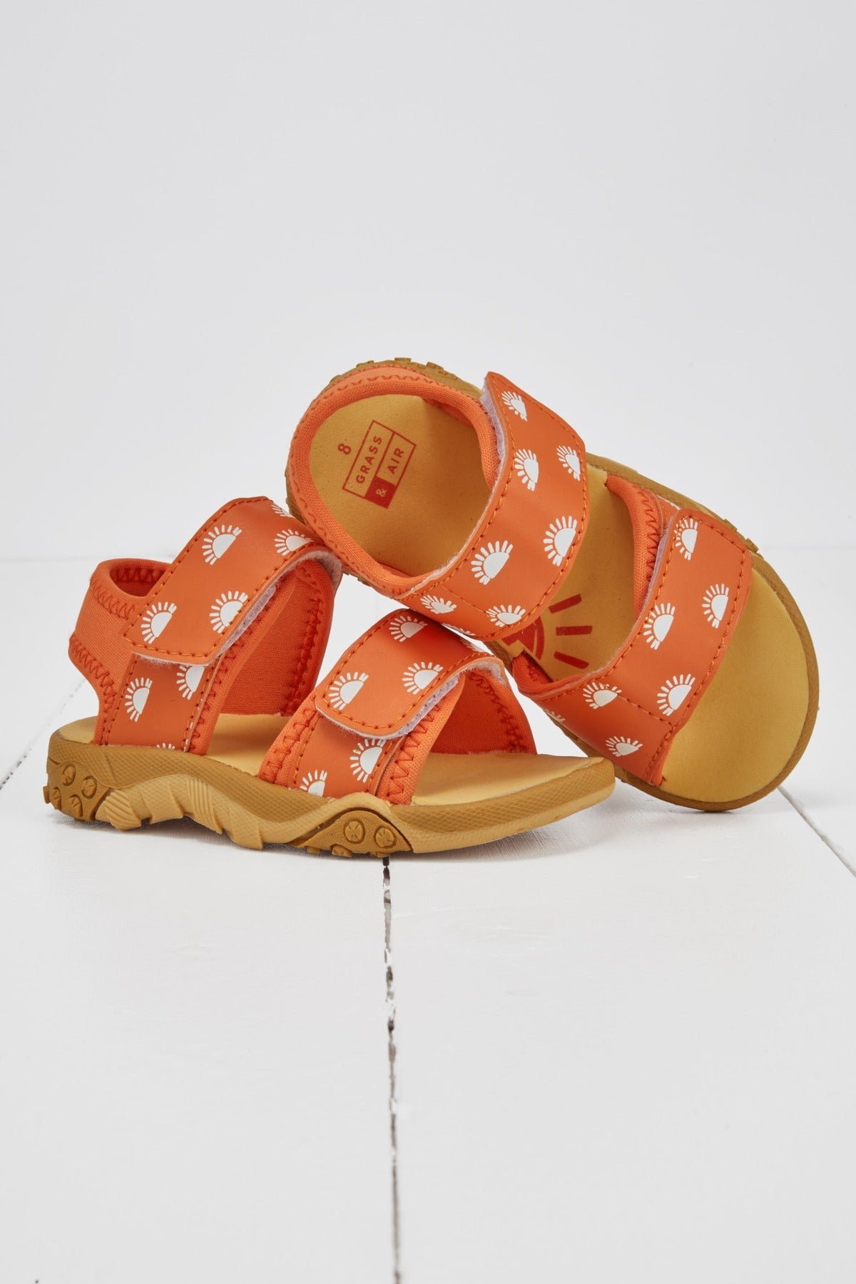 Grass and Air orange colour changing kids sandals