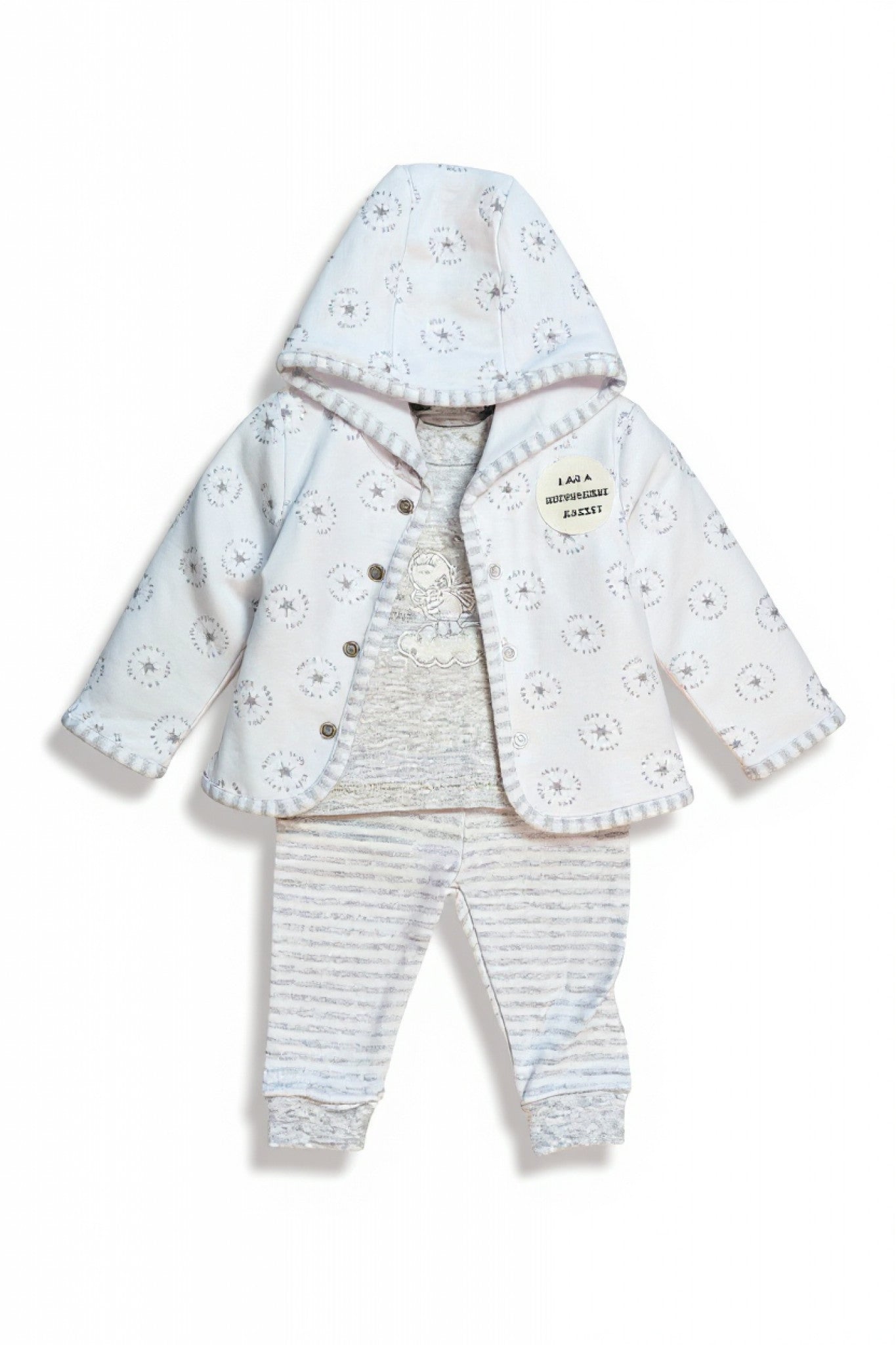 3 piece baby outfit set UK reversible padded jacket