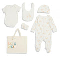 giraffe newborn baby gift set UK 5 piece cotton layette