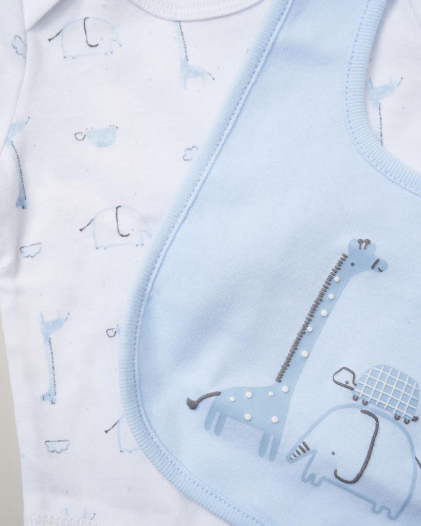 4 piece giraffe boxed gift set 100 cotton knit UK premium baby essential