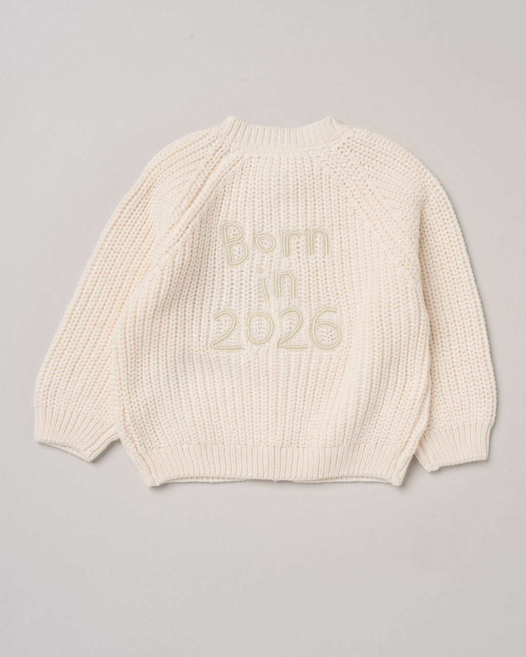 born in 2026 baby cardigan UK cream knit