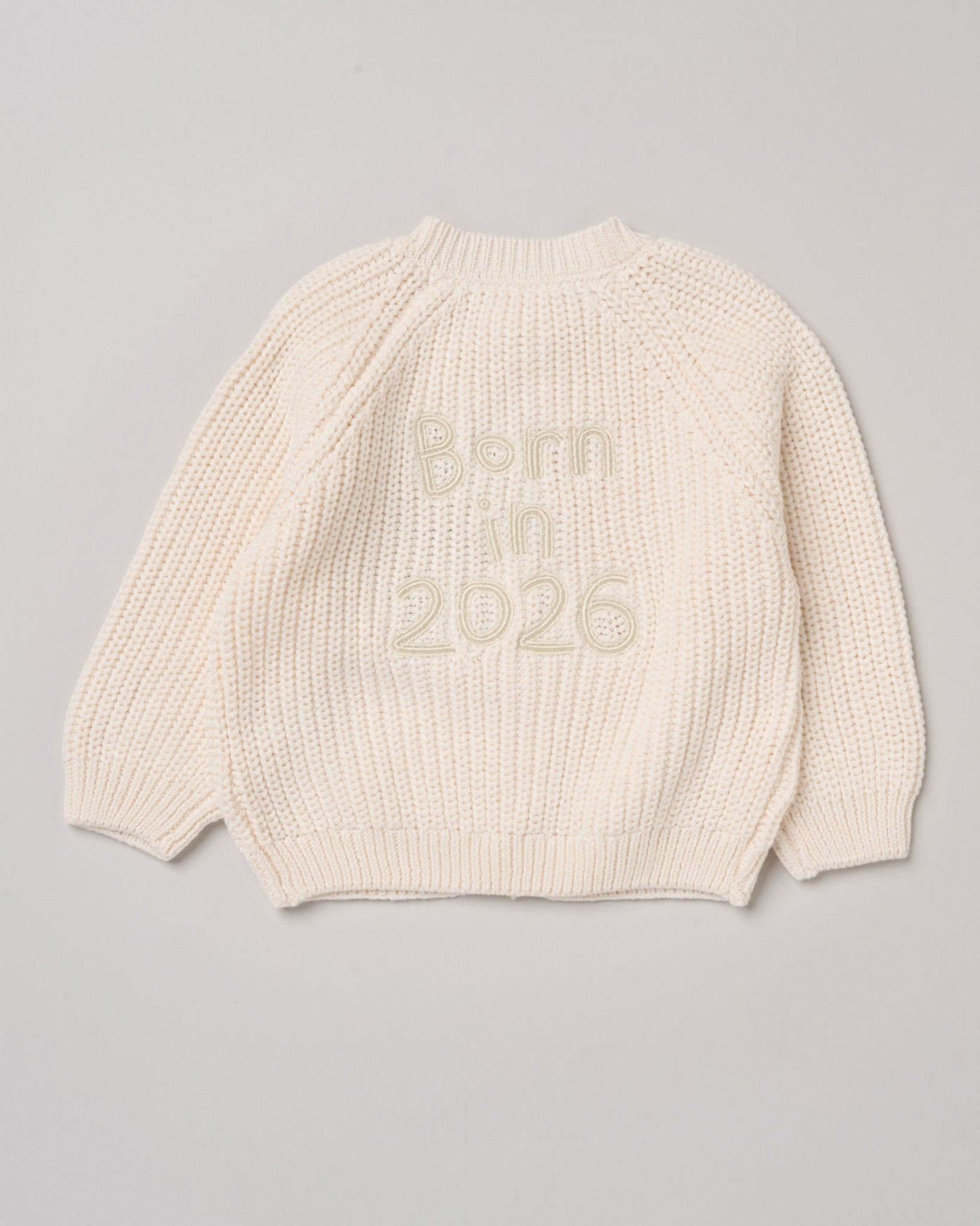 born in 2026 baby cardigan UK cream knit