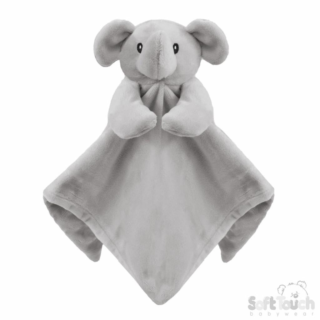 eco recycled elephant baby comforter UK grey pink