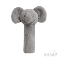 grey elephant baby sensory toy UK soft squeaky rattle