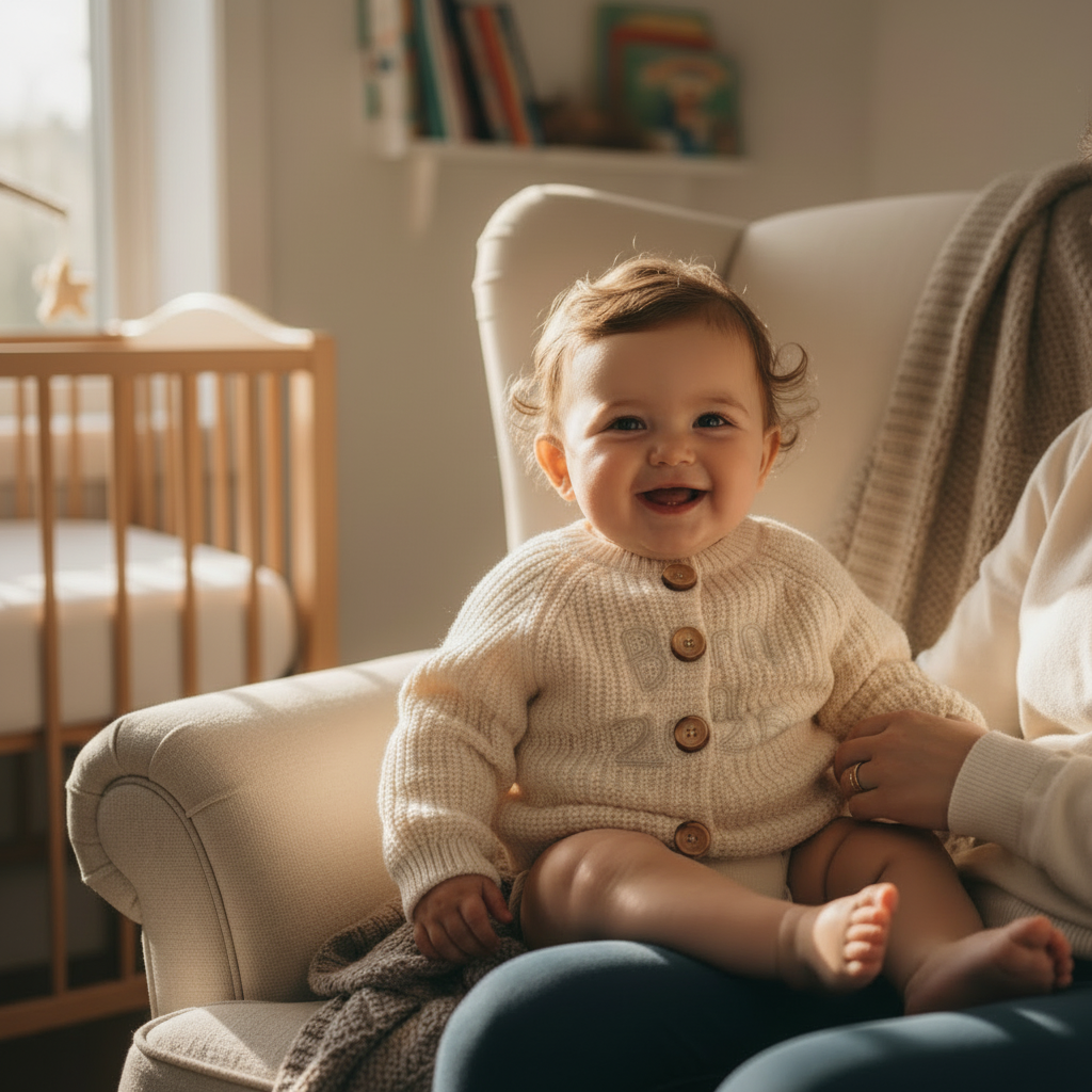 Born in 2026 Baby Cardigan UK | Cream Knit Layer – JOE & MABEL LTD