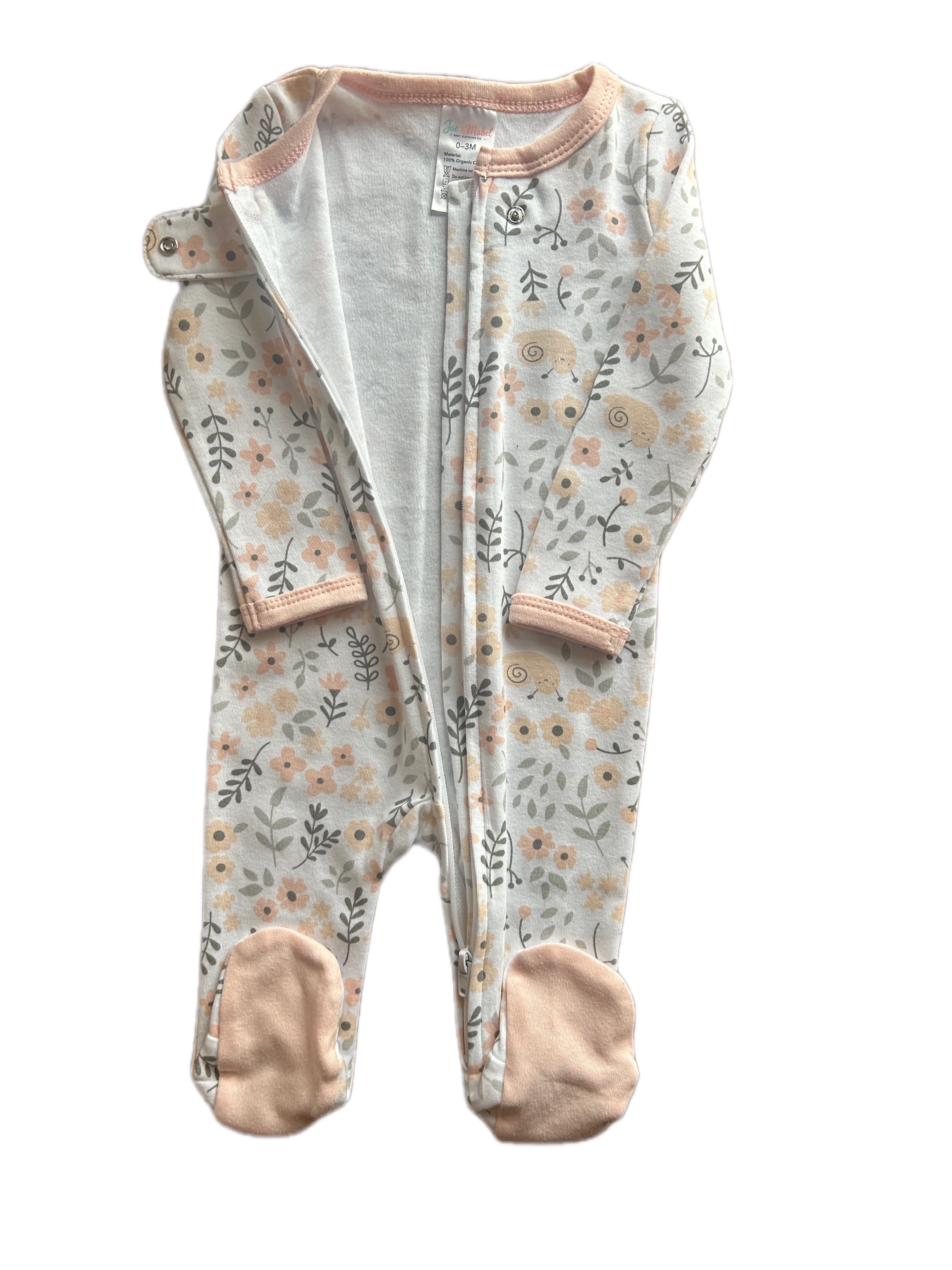 Floral Organic Cotton Baby Sleepsuit – Joe & Mabel